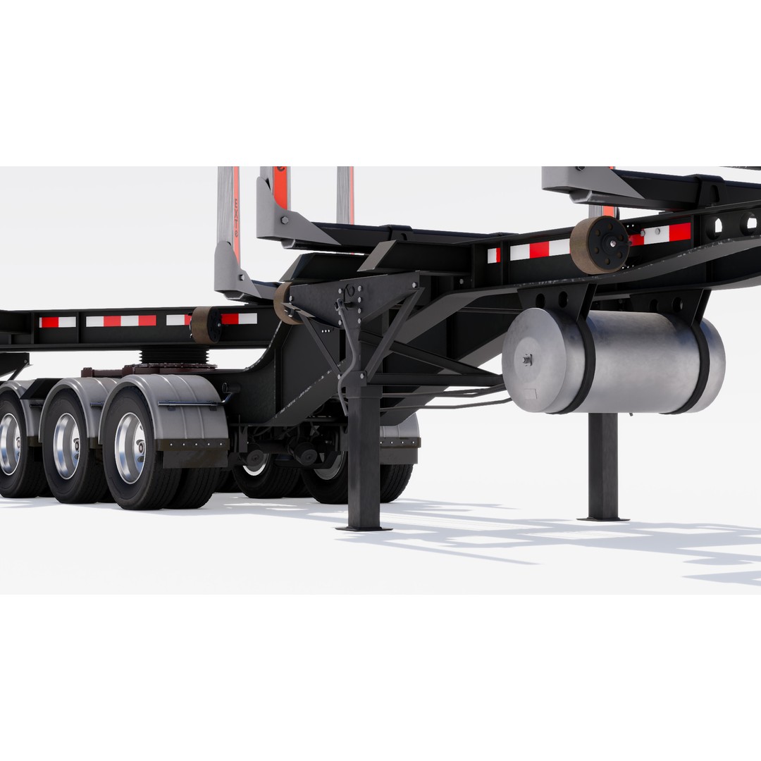 Double Log Trailer 3D Model – High Detail PBR Texture Asset, FBX - View 15