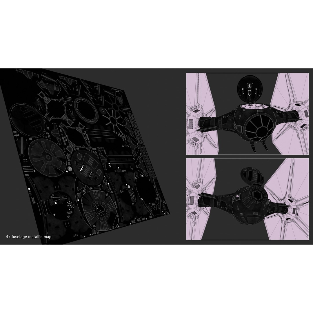 Imperial Tie-Fighter 3D Model – High Poly Rigged Sci-Fi Vehicle, FBX - View 13