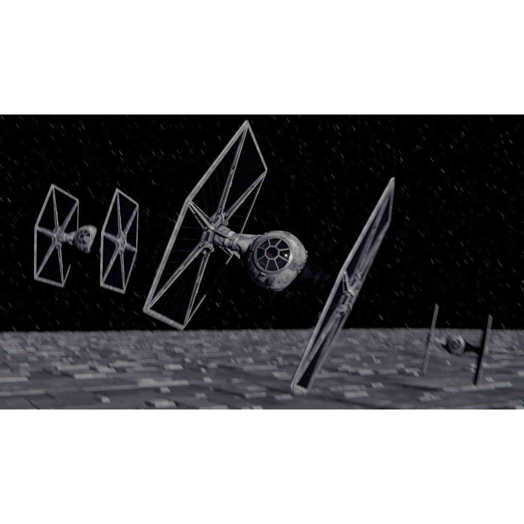 Imperial Tie-Fighter 3D Model – High Poly Rigged Sci-Fi Vehicle, FBX - View 7