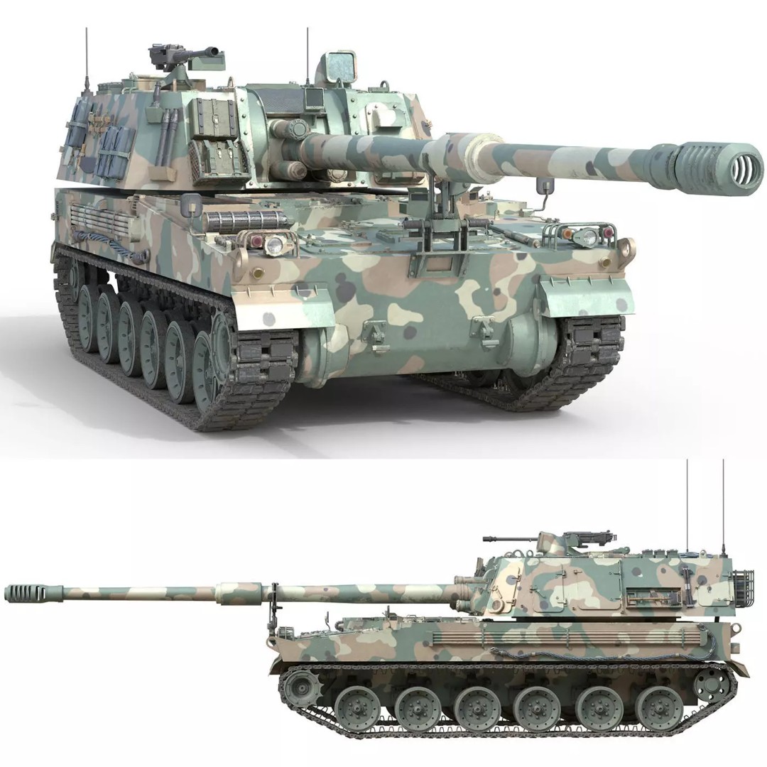 K9 Thunder Howitzer 3D Model – Low Poly Military Vehicle, FBX, PBR - View 2