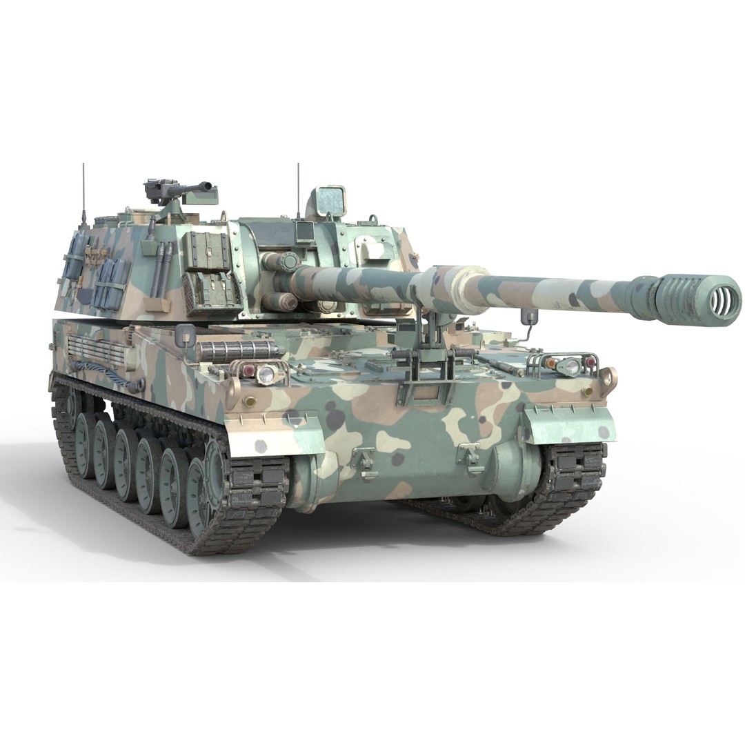 K9 Thunder Howitzer 3D Model – Low Poly Military Vehicle, FBX, PBR - View 5