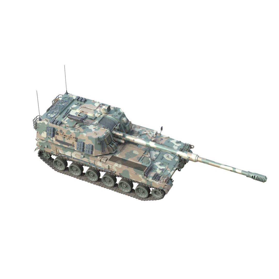K9 Thunder Howitzer 3D Model – Low Poly Military Vehicle, FBX, PBR - View 6