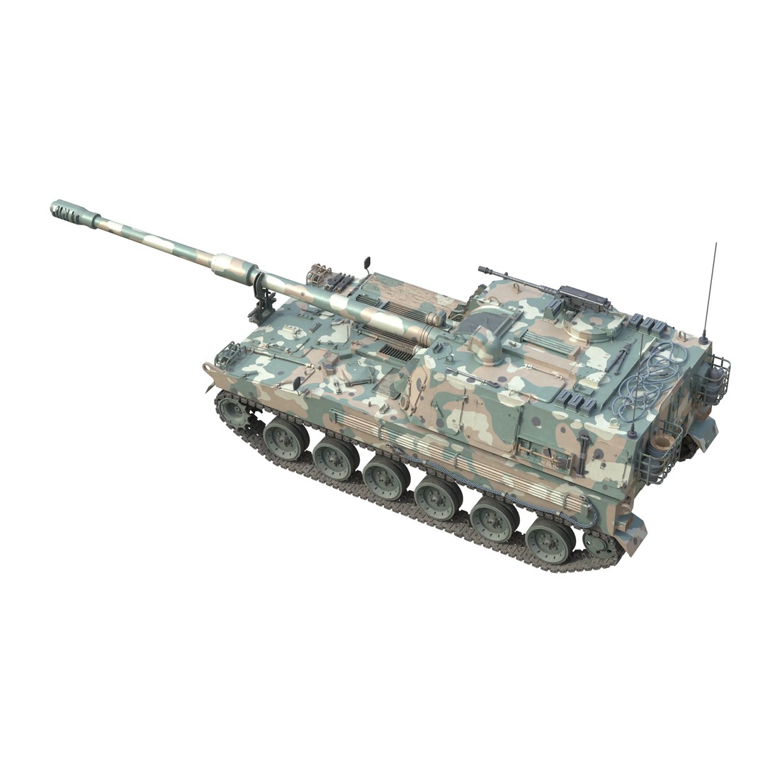 K9 Thunder Howitzer 3D Model – Low Poly Military Vehicle, FBX, PBR - View 7