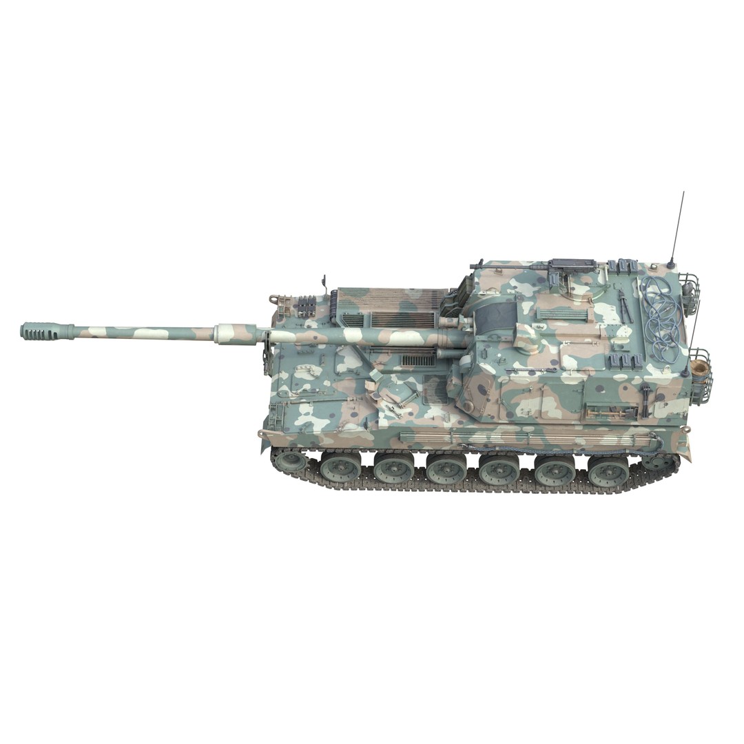 K9 Thunder Howitzer 3D Model – Low Poly Military Vehicle, FBX, PBR - View 9