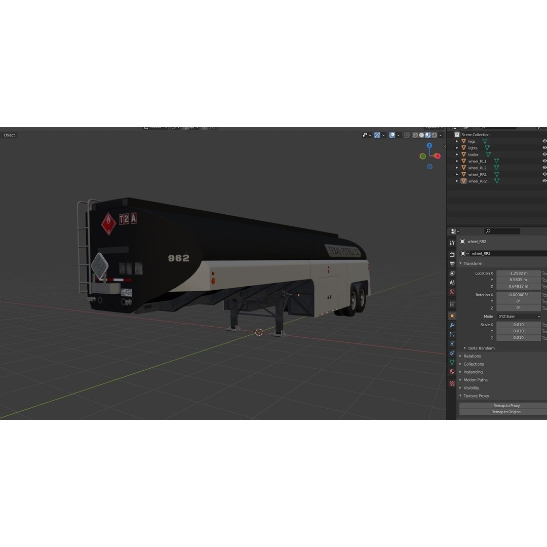 Vintage Industrial Fuel Trailer 3D Model – Low Poly Game Ready Asset, FBX