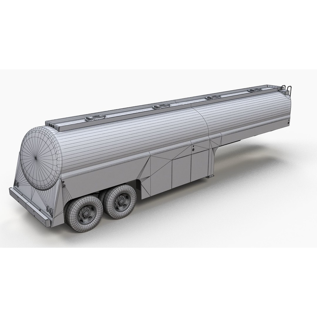 Vintage Industrial Fuel Trailer 3D Model – Low Poly Game Ready Asset, FBX - View 10