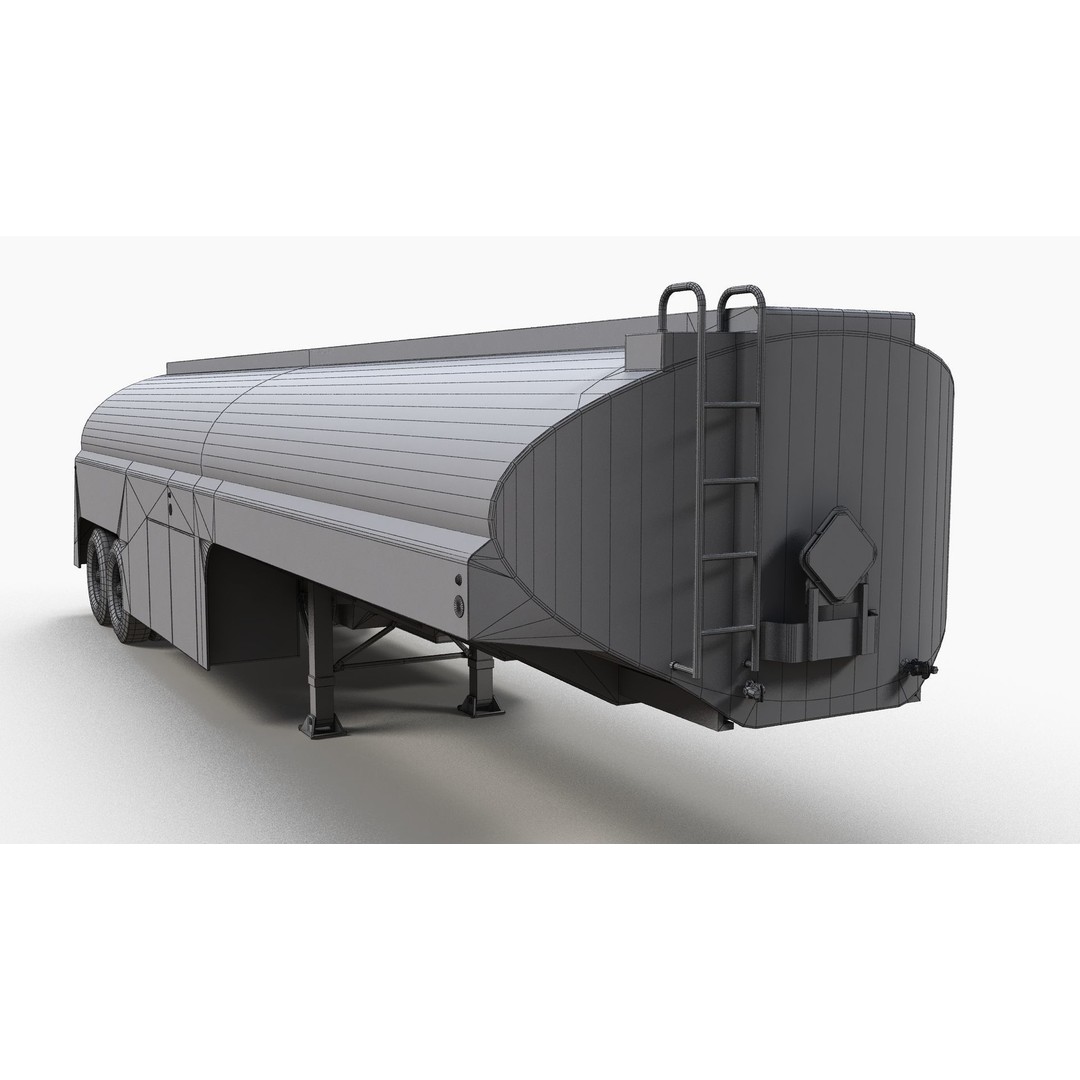 Vintage Industrial Fuel Trailer 3D Model – Low Poly Game Ready Asset, FBX - View 11