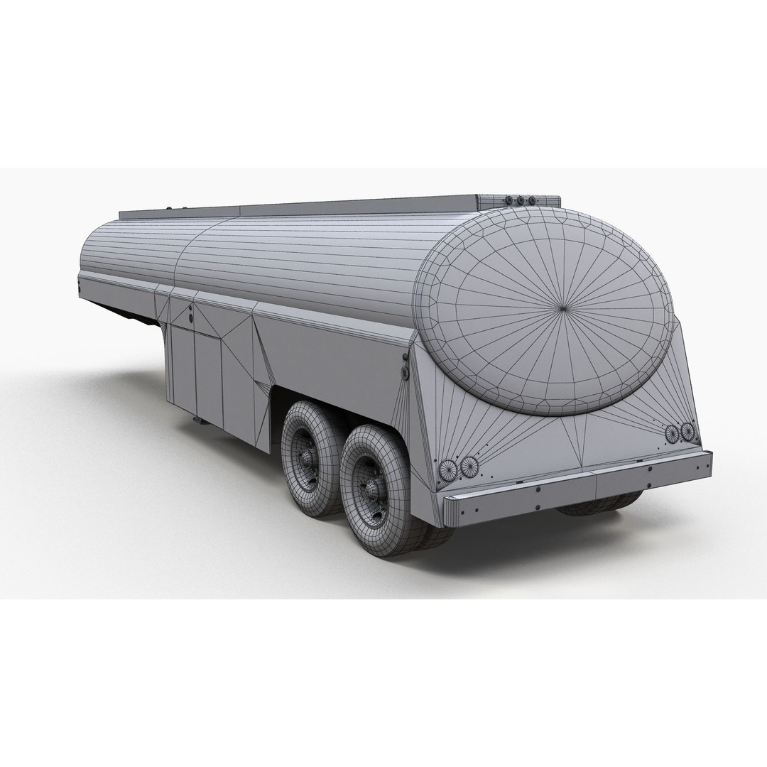 Vintage Industrial Fuel Trailer 3D Model – Low Poly Game Ready Asset, FBX - View 12
