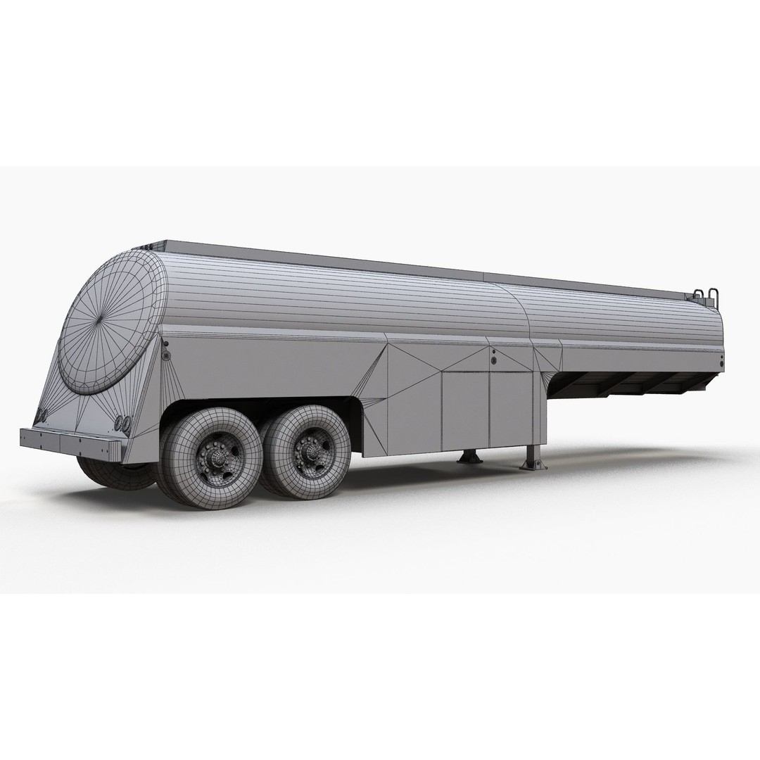 Vintage Industrial Fuel Trailer 3D Model – Low Poly Game Ready Asset, FBX - View 13