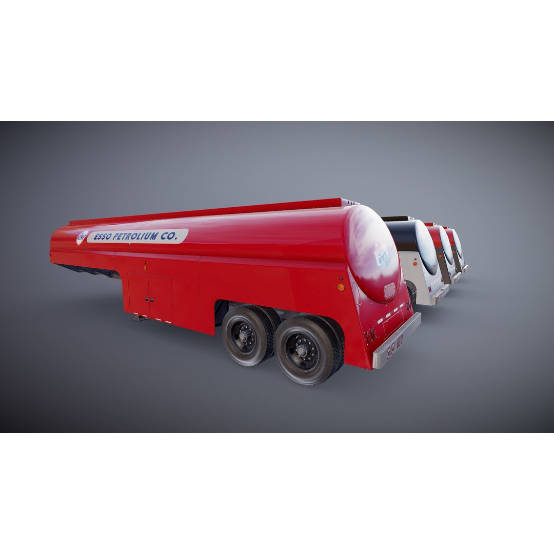 Vintage Industrial Fuel Trailer 3D Model – Low Poly Game Ready Asset, FBX - View 17