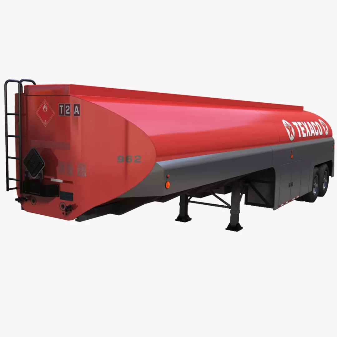 Vintage Industrial Fuel Trailer 3D Model – Low Poly Game Ready Asset, FBX - View 2
