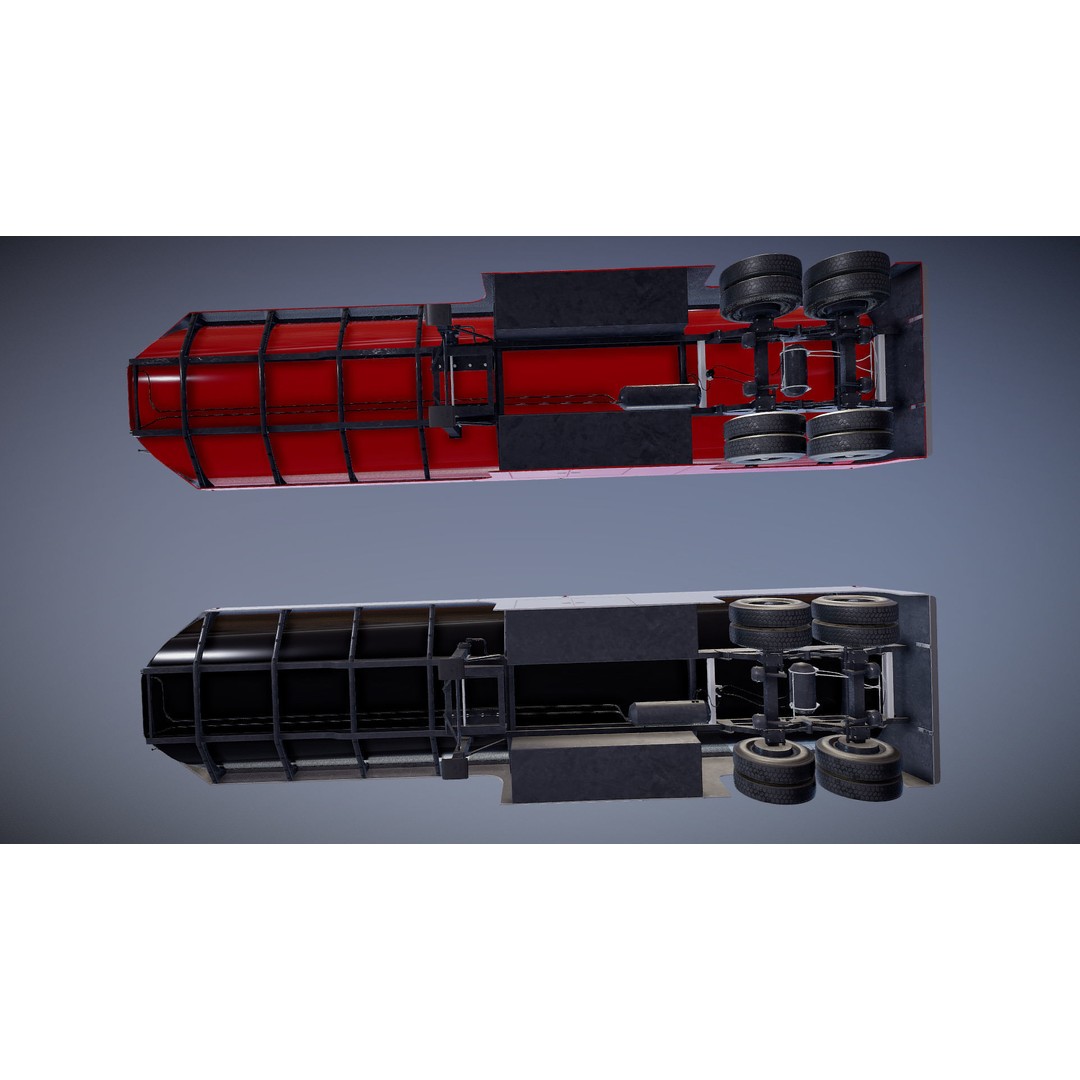 Vintage Industrial Fuel Trailer 3D Model – Low Poly Game Ready Asset, FBX - View 20