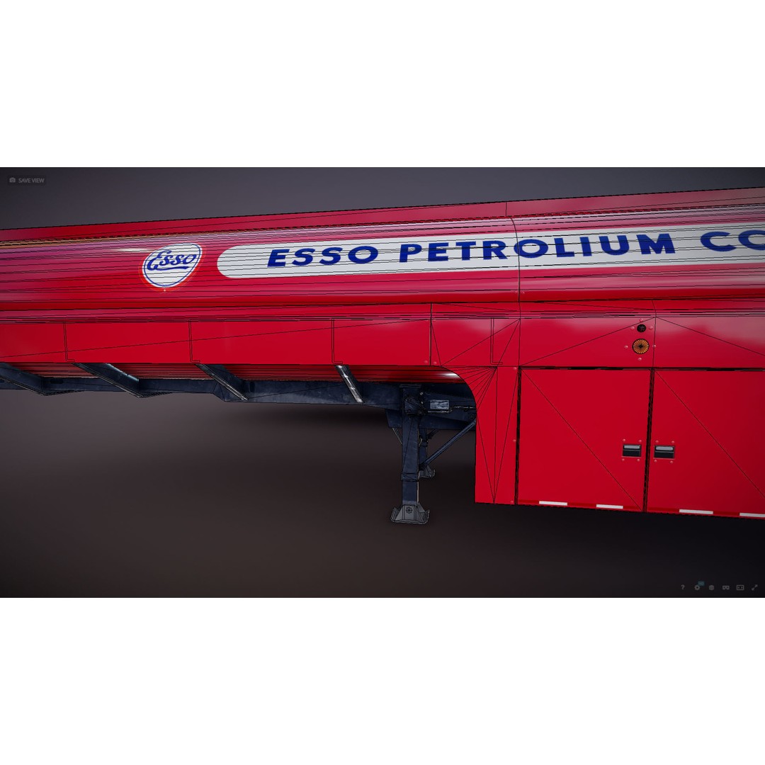Vintage Industrial Fuel Trailer 3D Model – Low Poly Game Ready Asset, FBX - View 25