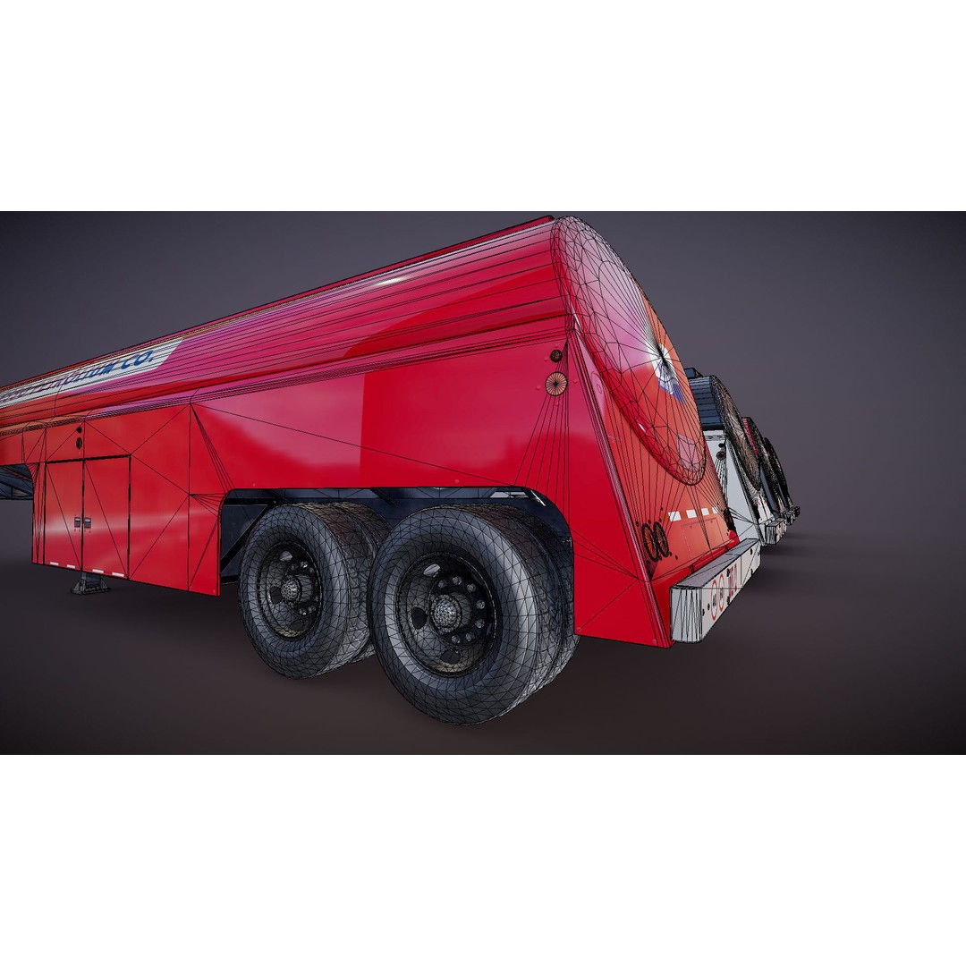 Vintage Industrial Fuel Trailer 3D Model – Low Poly Game Ready Asset, FBX - View 26