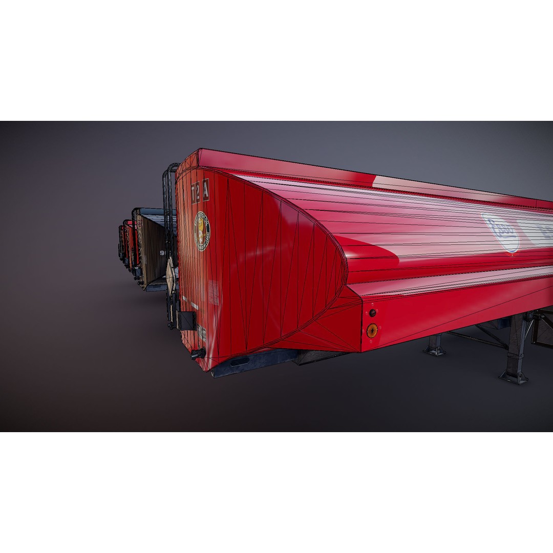 Vintage Industrial Fuel Trailer 3D Model – Low Poly Game Ready Asset, FBX - View 27