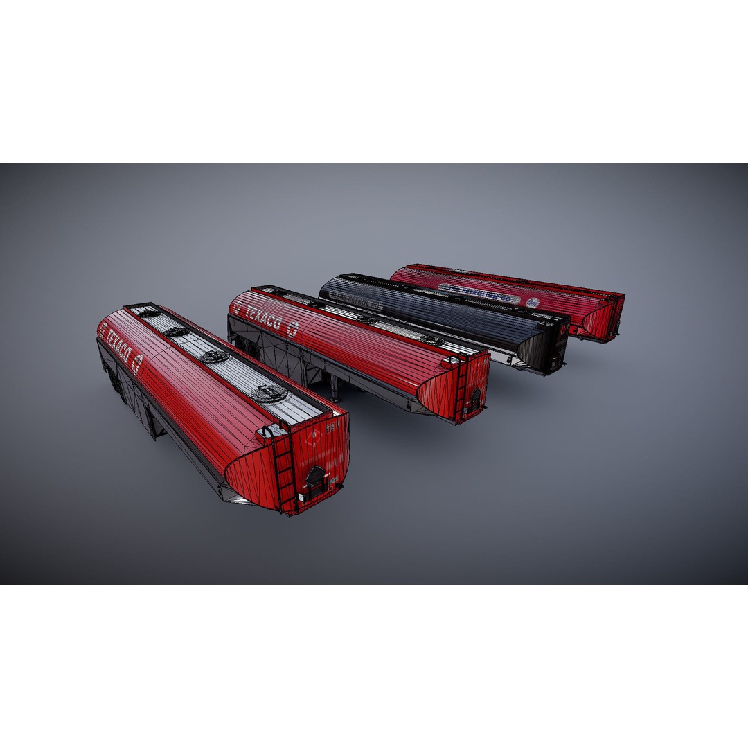 Vintage Industrial Fuel Trailer 3D Model – Low Poly Game Ready Asset, FBX - View 28
