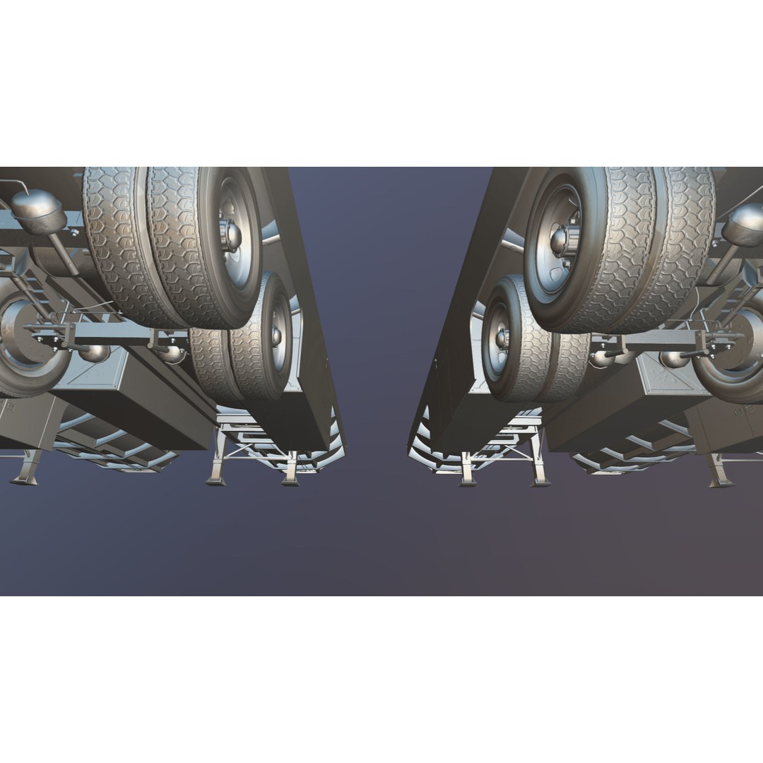 Vintage Industrial Fuel Trailer 3D Model – Low Poly Game Ready Asset, FBX - View 30