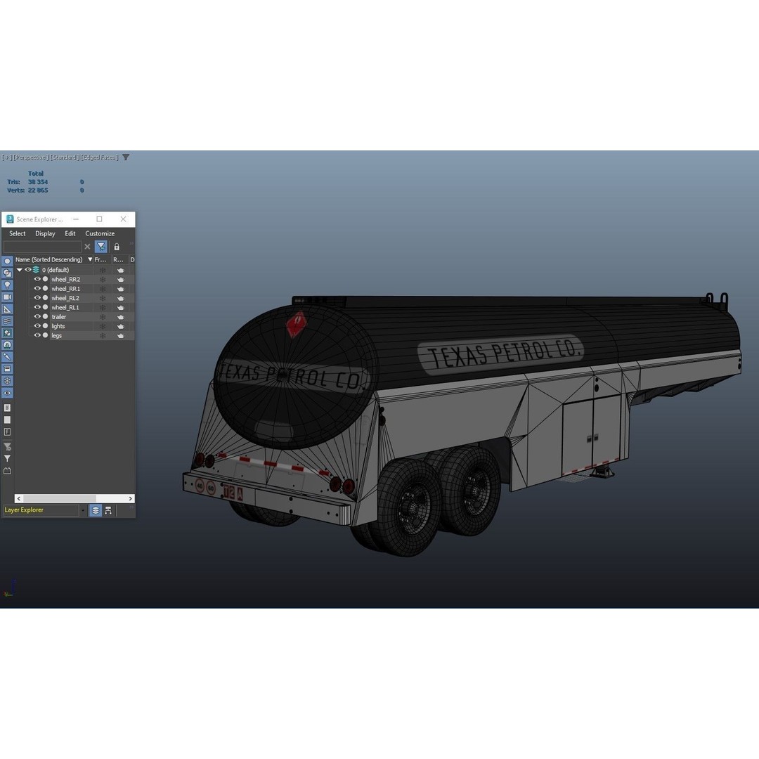 Vintage Industrial Fuel Trailer 3D Model – Low Poly Game Ready Asset, FBX - View 32