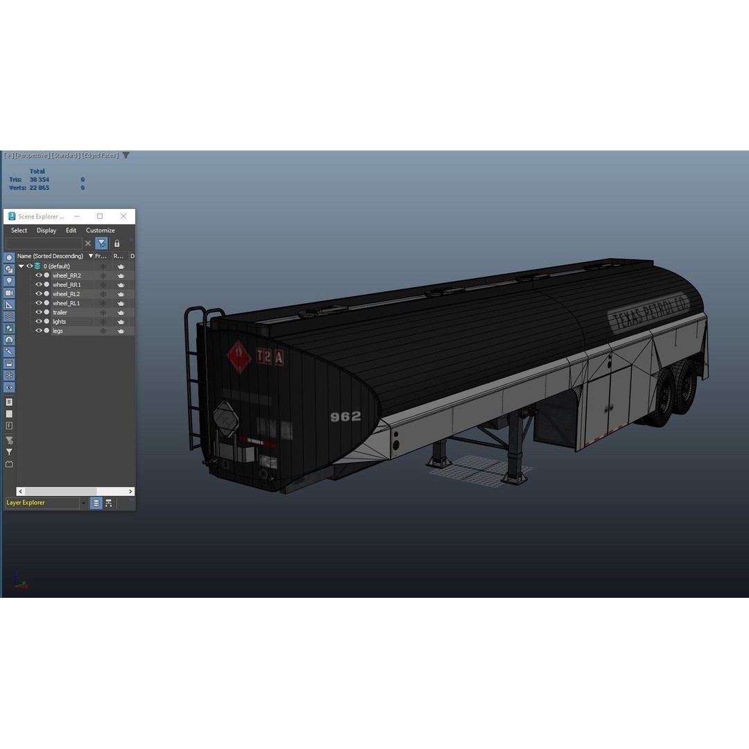 Vintage Industrial Fuel Trailer 3D Model – Low Poly Game Ready Asset, FBX - View 33