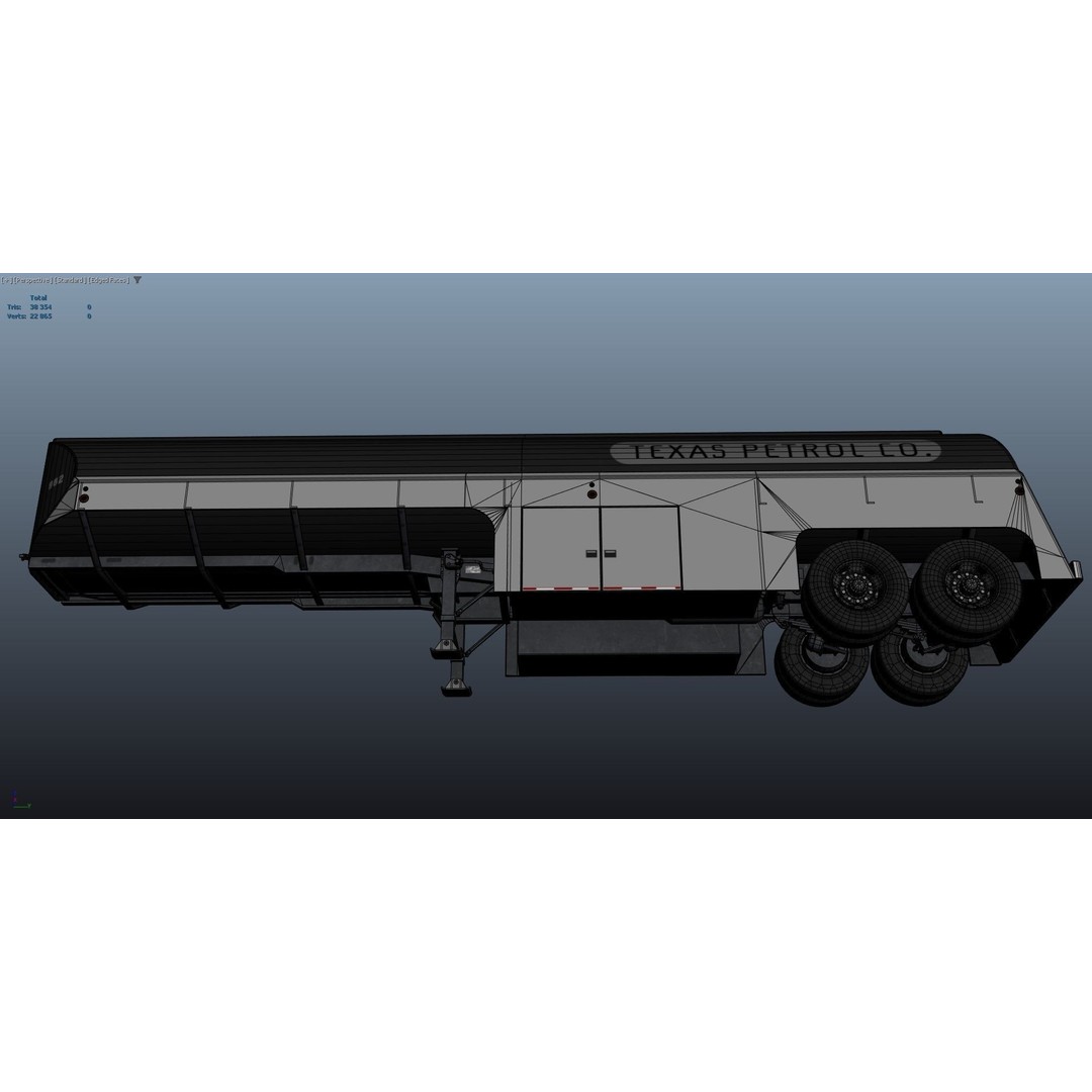 Vintage Industrial Fuel Trailer 3D Model – Low Poly Game Ready Asset, FBX - View 34