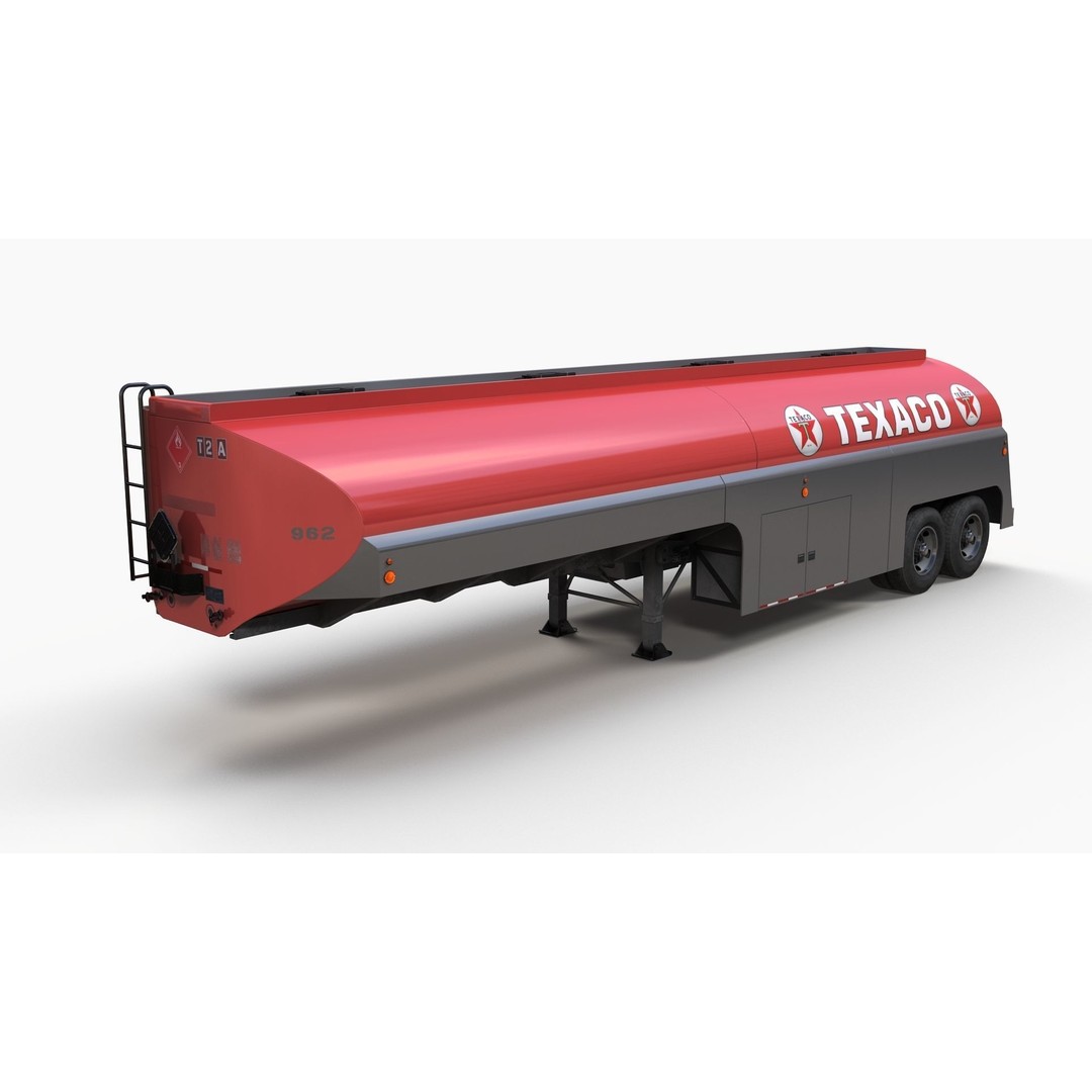 Vintage Industrial Fuel Trailer 3D Model – Low Poly Game Ready Asset, FBX - View 4