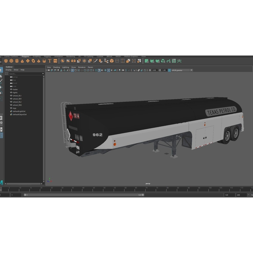 Vintage Industrial Fuel Trailer 3D Model – Low Poly Game Ready Asset, FBX - View 40