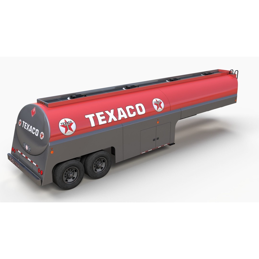 Vintage Industrial Fuel Trailer 3D Model – Low Poly Game Ready Asset, FBX - View 5