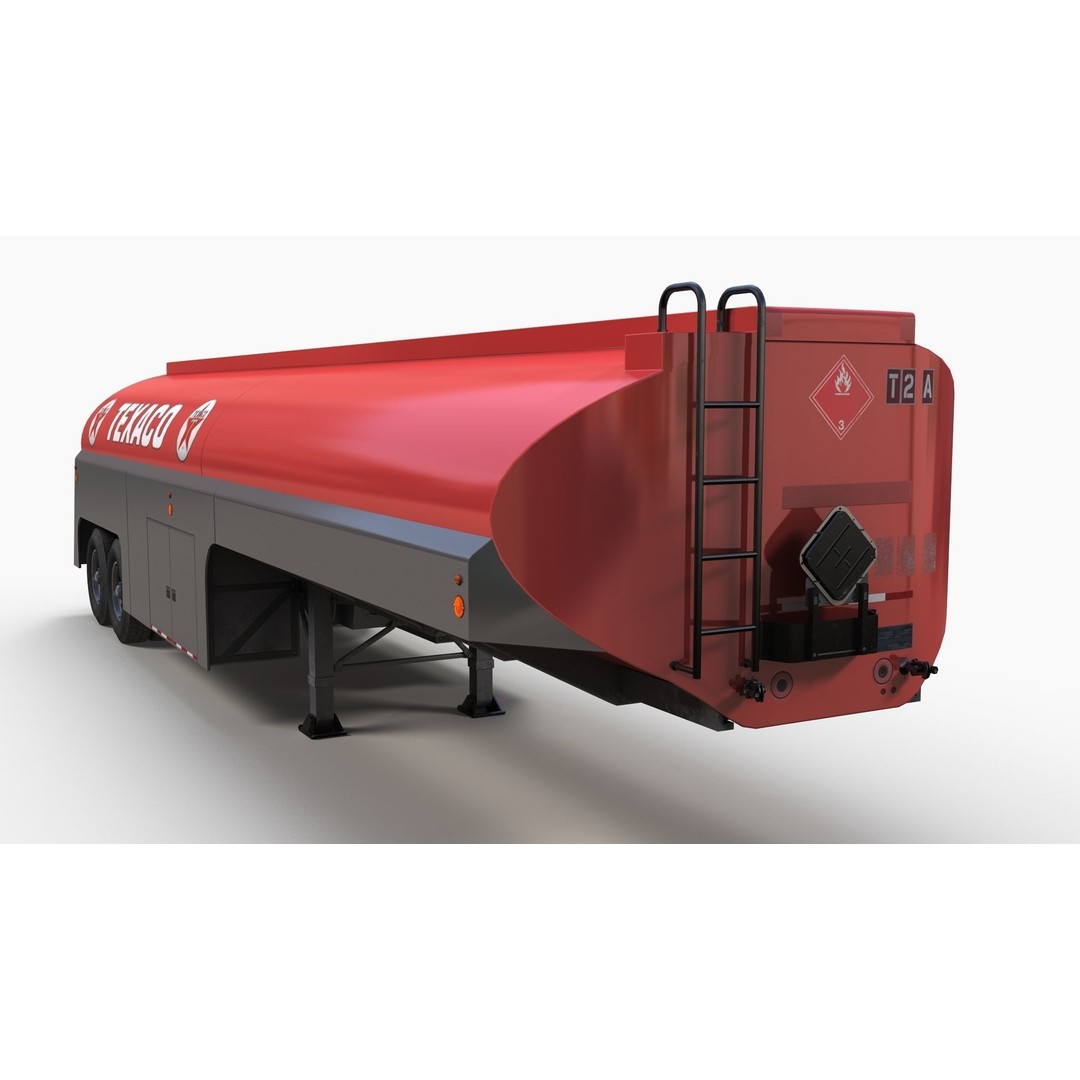 Vintage Industrial Fuel Trailer 3D Model – Low Poly Game Ready Asset, FBX - View 6