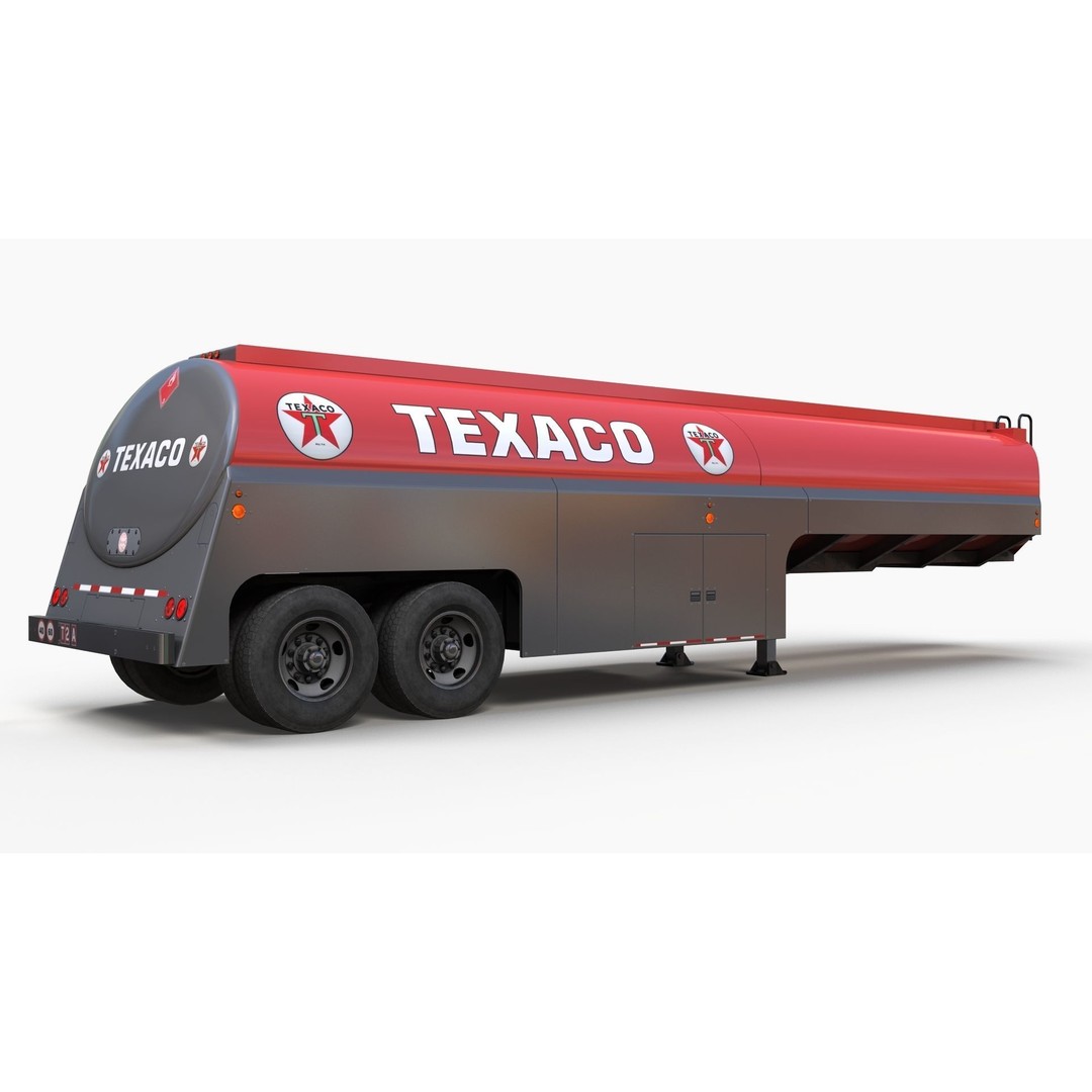 Vintage Industrial Fuel Trailer 3D Model – Low Poly Game Ready Asset, FBX - View 8