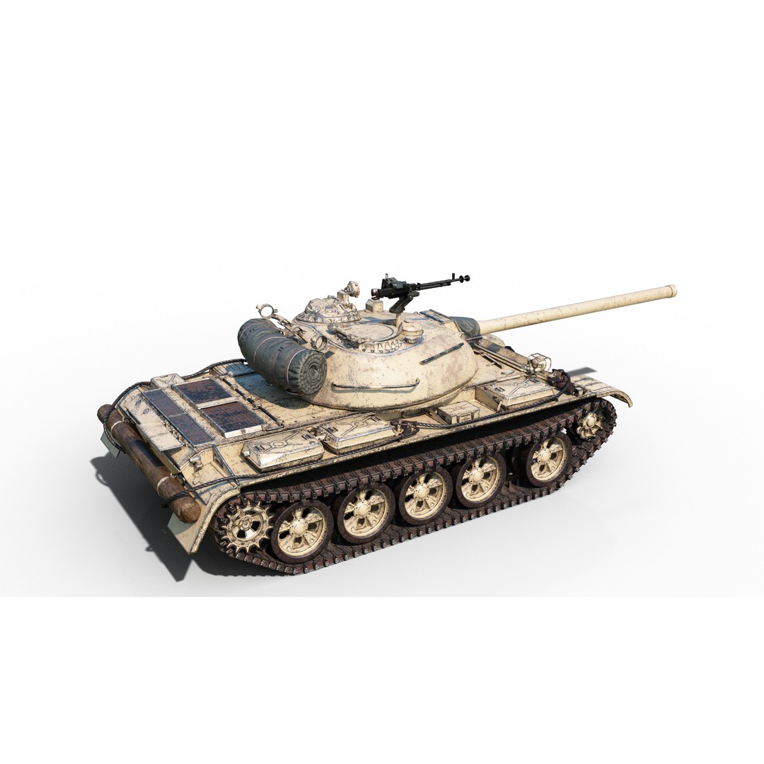 T-54 Main Battle Tank 3D Model – Low Poly PBR Military Vehicle, FBX - View 10