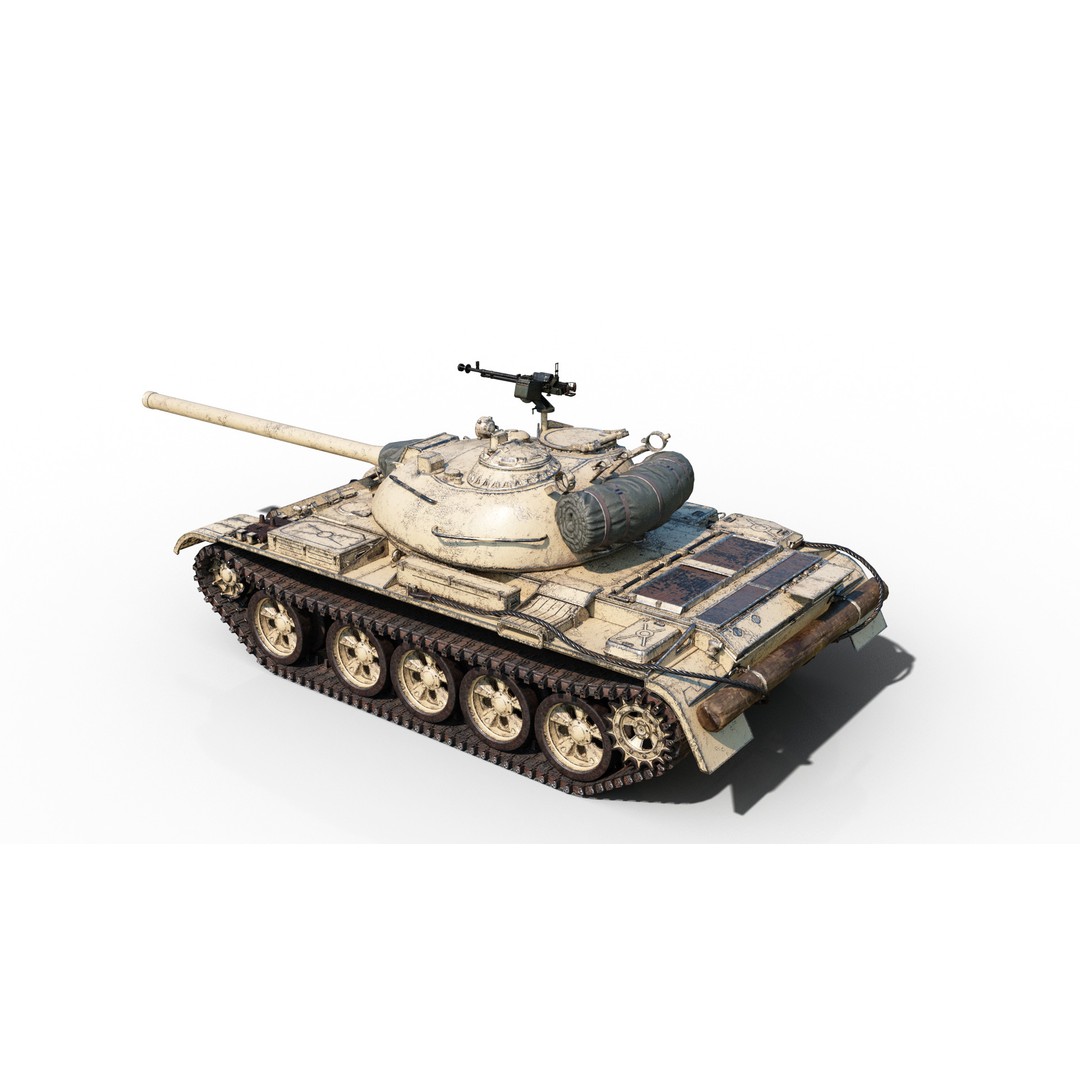 T-54 Main Battle Tank 3D Model – Low Poly PBR Military Vehicle, FBX - View 12