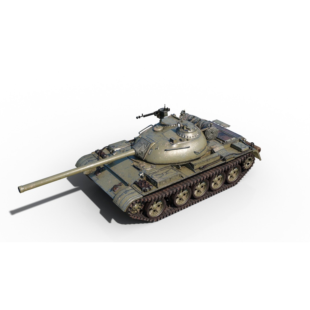 T-54 Main Battle Tank 3D Model – Low Poly PBR Military Vehicle, FBX - View 3