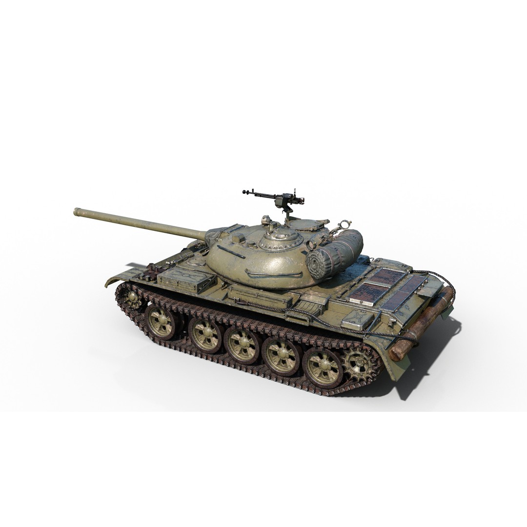 T-54 Main Battle Tank 3D Model – Low Poly PBR Military Vehicle, FBX - View 5