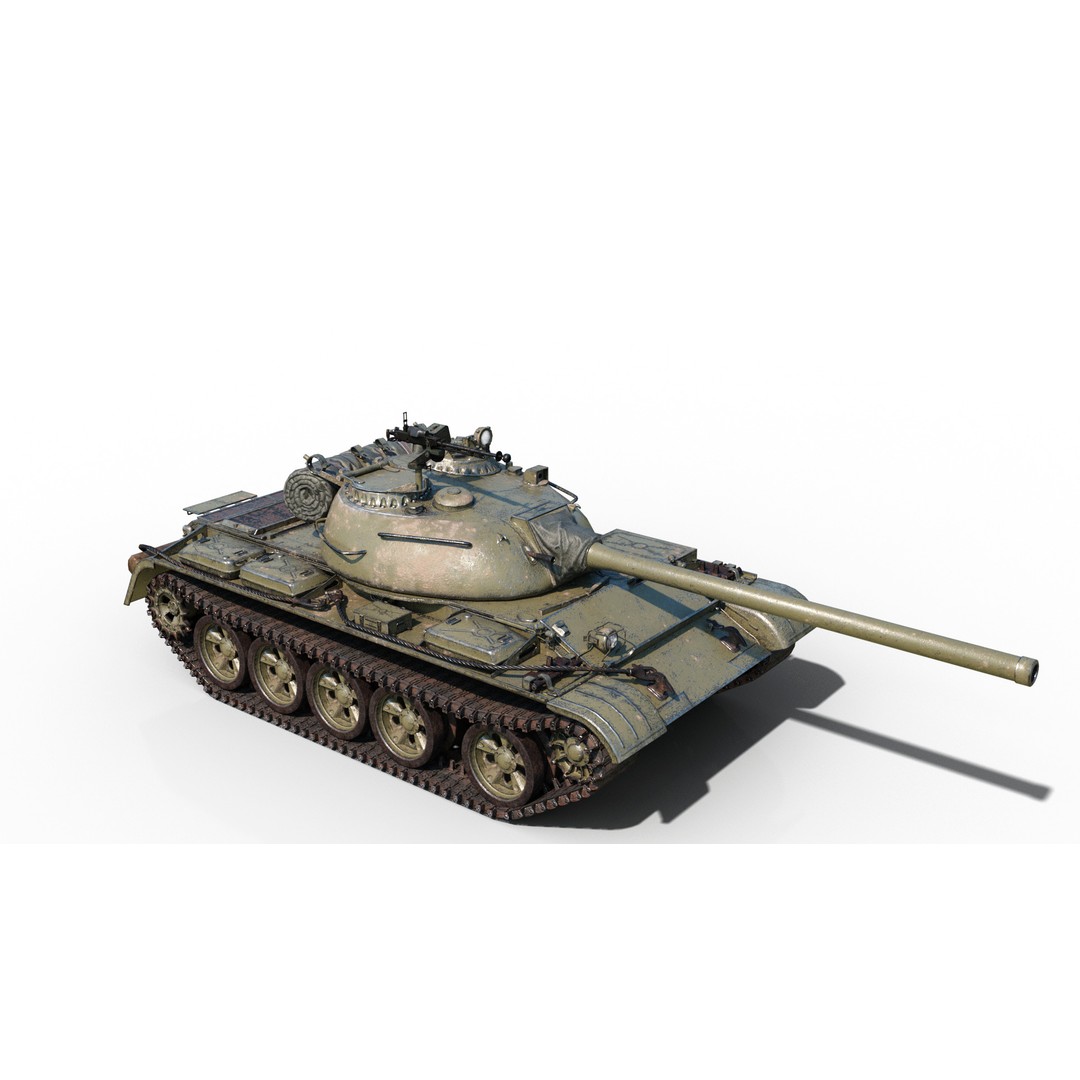 T-54 Main Battle Tank 3D Model – Low Poly PBR Military Vehicle, FBX - View 6