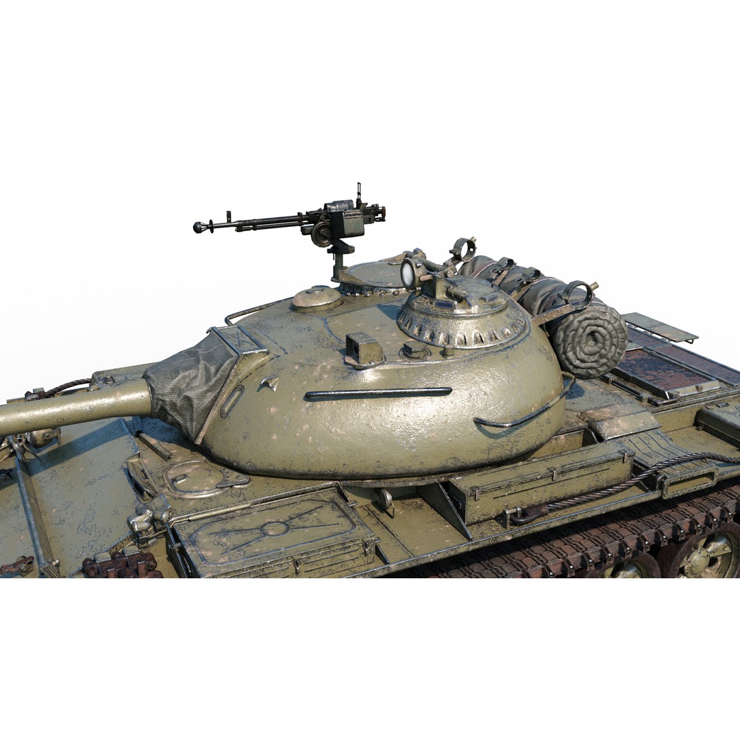 T-54 Main Battle Tank 3D Model – Low Poly PBR Military Vehicle, FBX - View 7