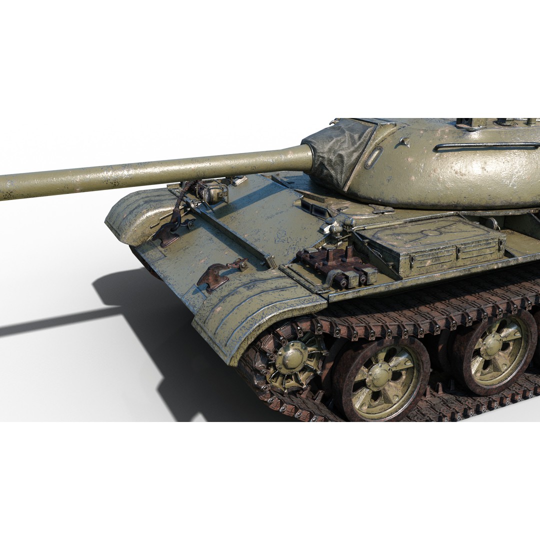 T-54 Main Battle Tank 3D Model – Low Poly PBR Military Vehicle, FBX - View 8