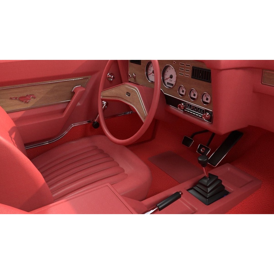 Mustang Ghia 1976 3D Model – Low Poly Antique Car Asset, FBX - View 12