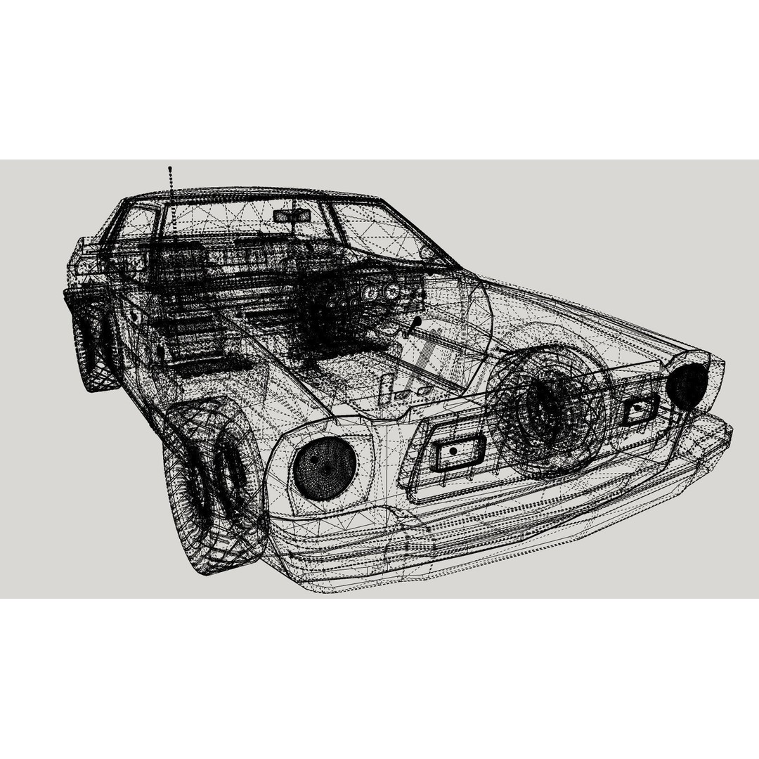 Mustang Ghia 1976 3D Model – Low Poly Antique Car Asset, FBX - View 19