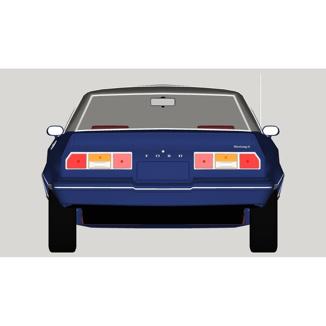 Mustang Ghia 1976 3D Model – Low Poly Antique Car Asset, FBX - View 22