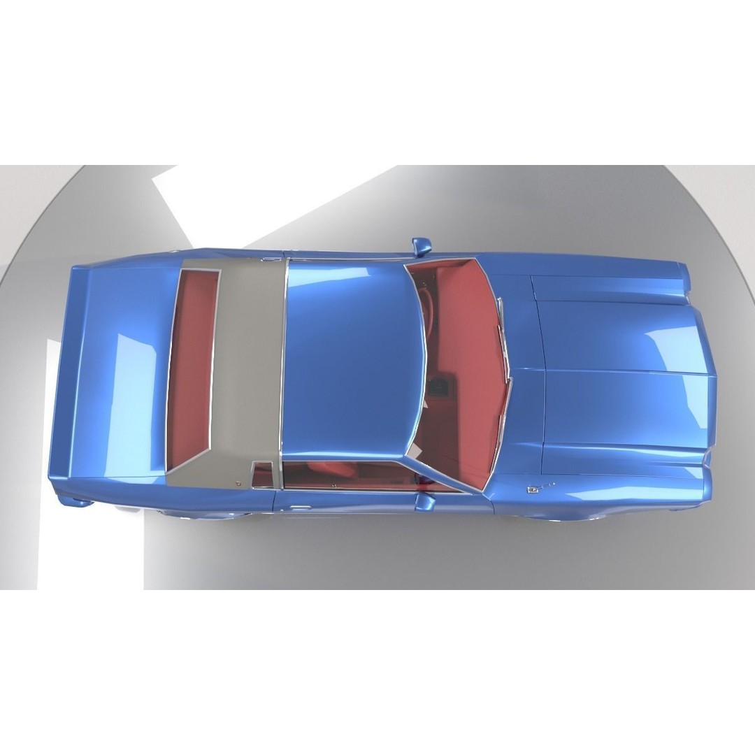 Mustang Ghia 1976 3D Model – Low Poly Antique Car Asset, FBX - View 5