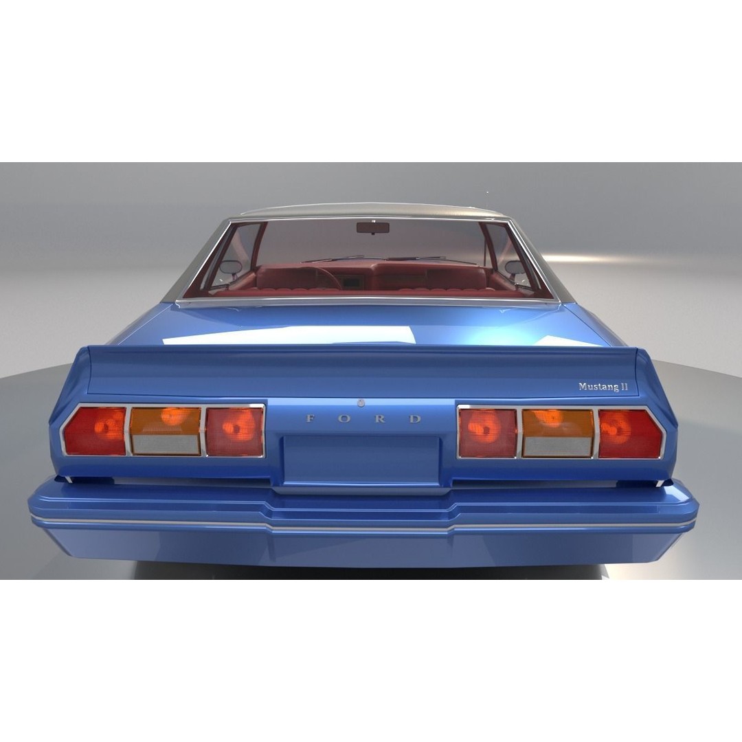 Mustang Ghia 1976 3D Model – Low Poly Antique Car Asset, FBX - View 8
