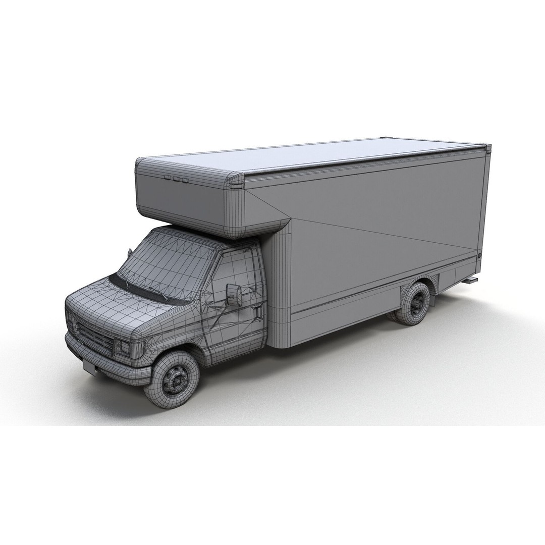 U-Haul Moving Box Truck 3D Model – Low Poly Game Ready Vehicle, FBX - View 11