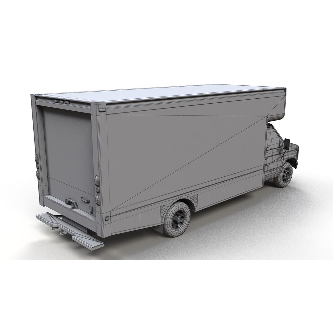 U-Haul Moving Box Truck 3D Model – Low Poly Game Ready Vehicle, FBX - View 12