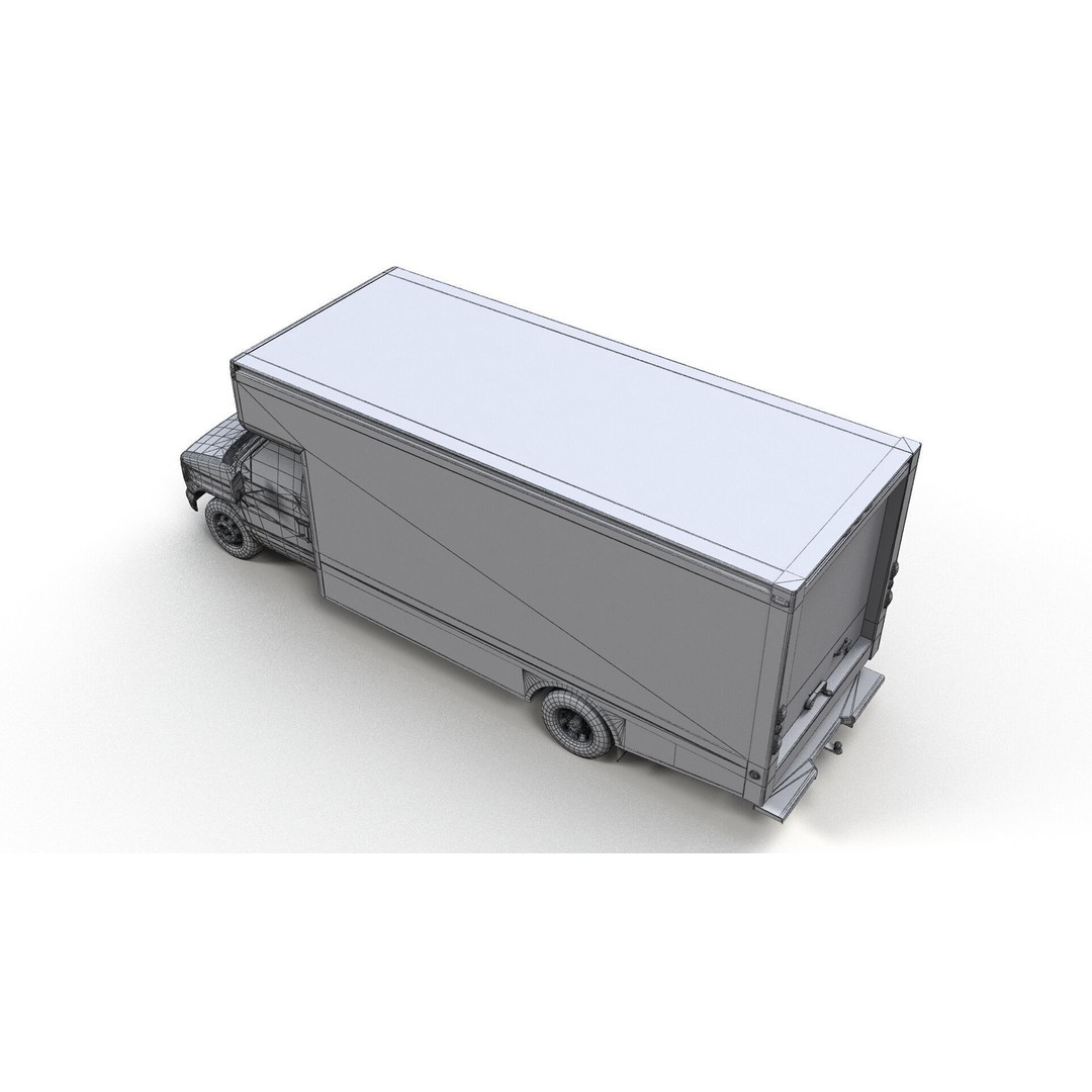 U-Haul Moving Box Truck 3D Model – Low Poly Game Ready Vehicle, FBX - View 14