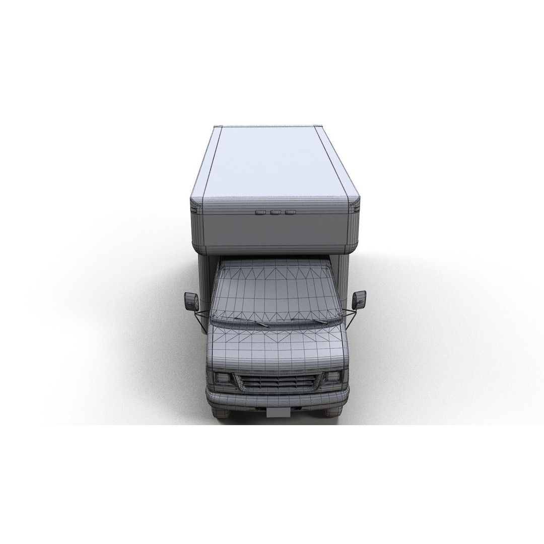 U-Haul Moving Box Truck 3D Model – Low Poly Game Ready Vehicle, FBX - View 17