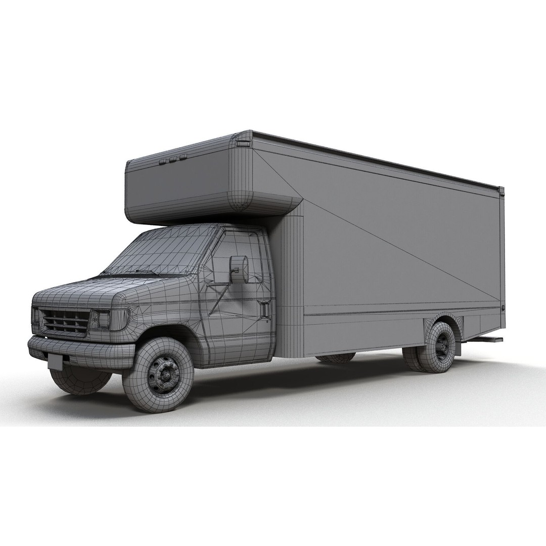U-Haul Moving Box Truck 3D Model – Low Poly Game Ready Vehicle, FBX - View 18
