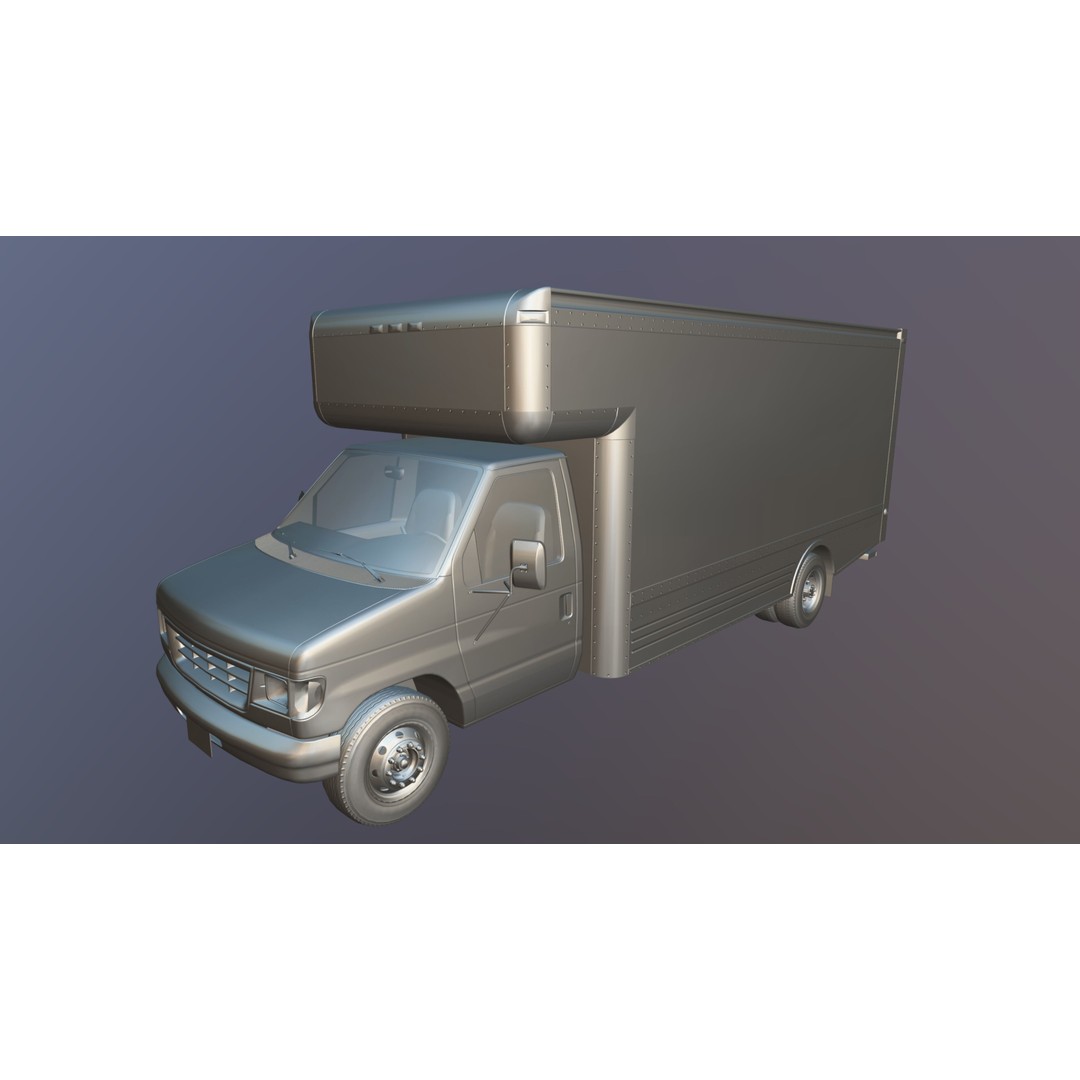 U-Haul Moving Box Truck 3D Model – Low Poly Game Ready Vehicle, FBX - View 31