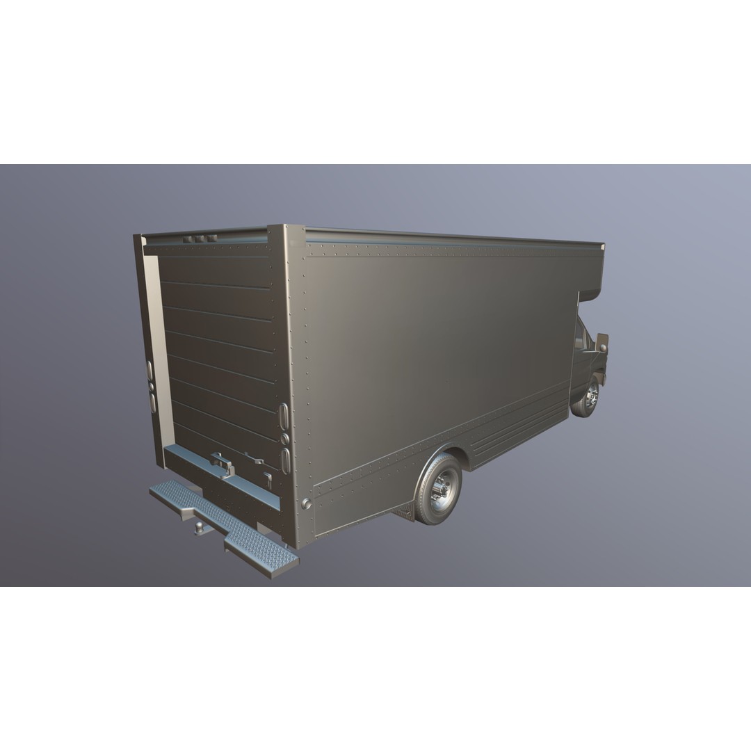 U-Haul Moving Box Truck 3D Model – Low Poly Game Ready Vehicle, FBX - View 32