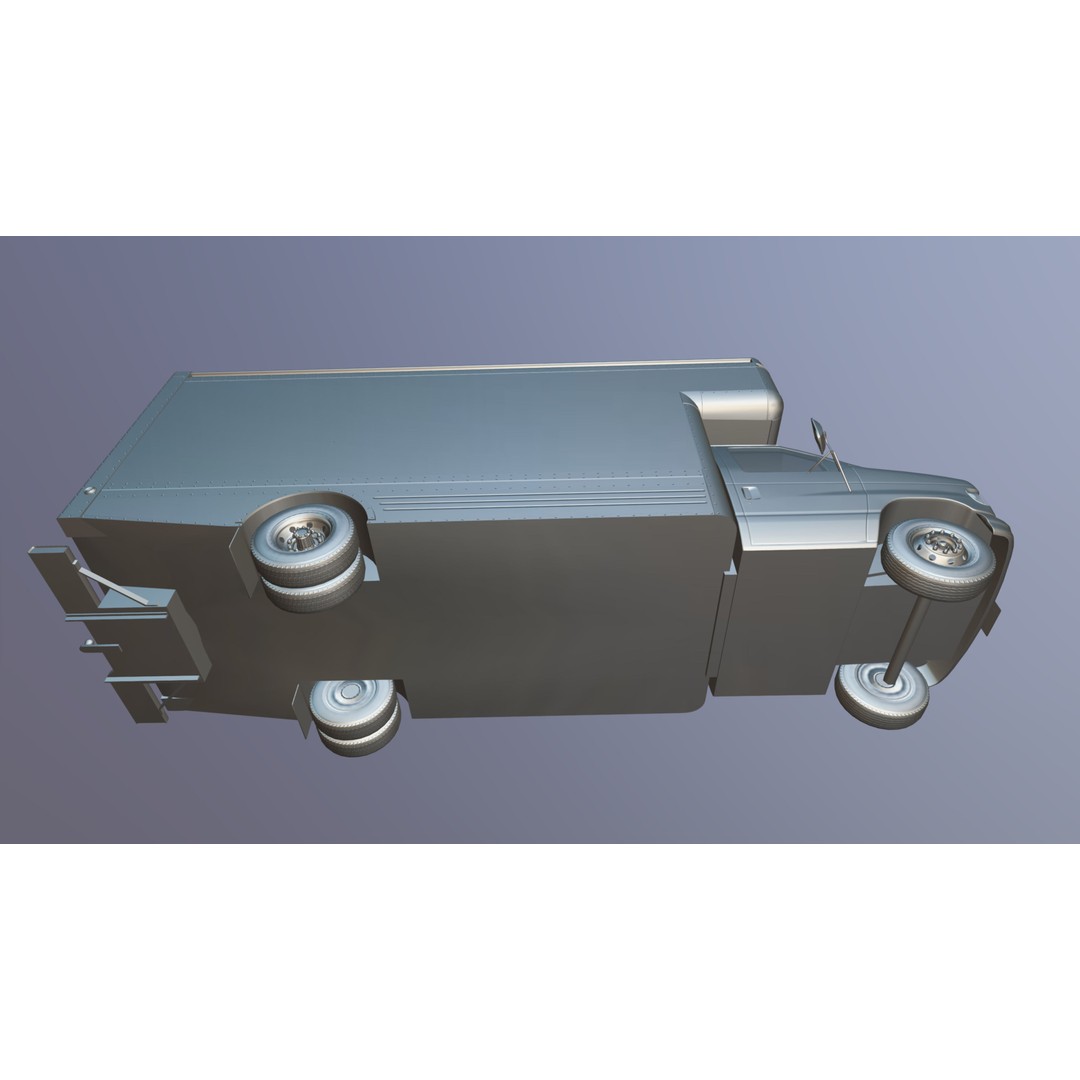 U-Haul Moving Box Truck 3D Model – Low Poly Game Ready Vehicle, FBX - View 33