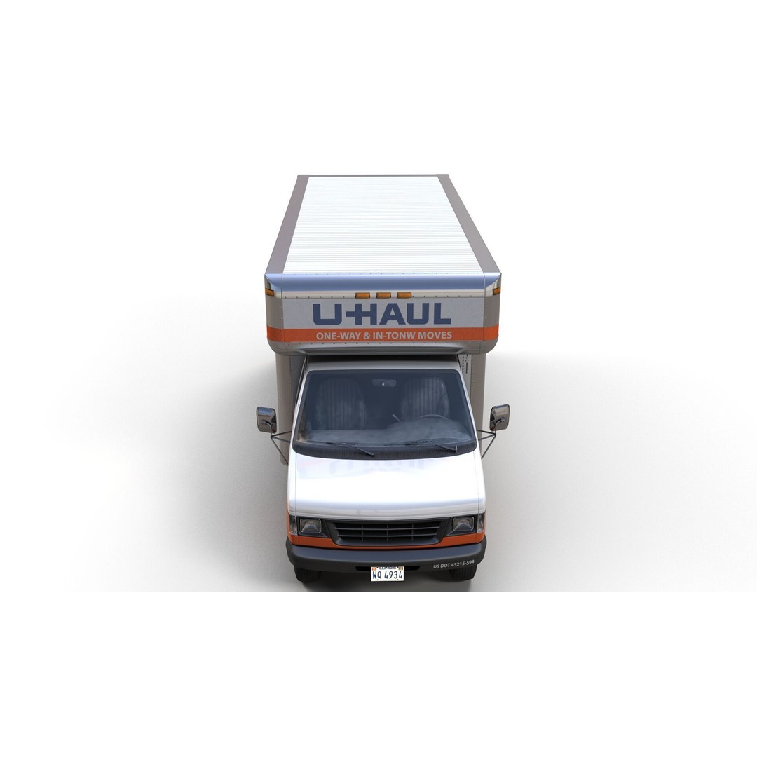 U-Haul Moving Box Truck 3D Model – Low Poly Game Ready Vehicle, FBX - View 9